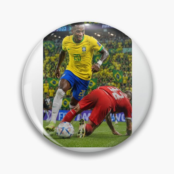 Item preview, Vinicius Jr Samba Skills Brazil World Cup Art designed and sold by mo-carnival.