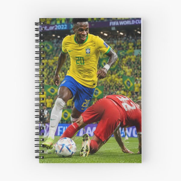Item preview, Vinicius Jr Samba Skills Brazil World Cup Art designed and sold by mo-carnival.