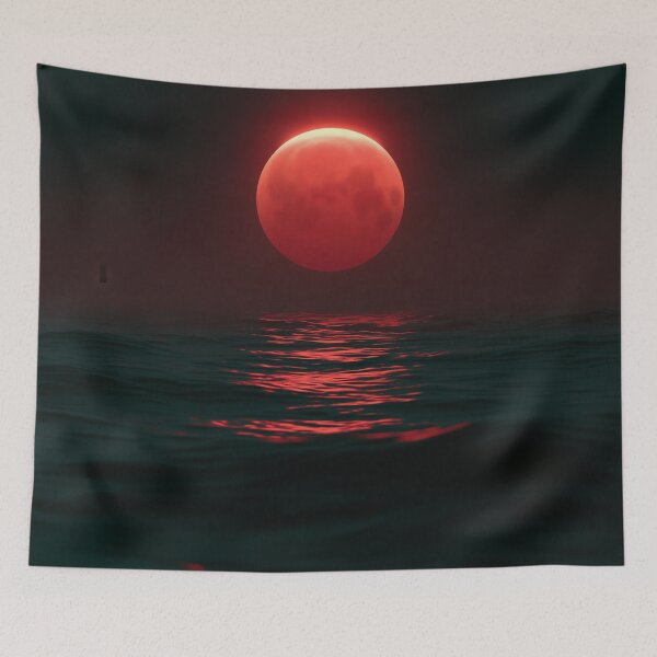 Item preview, Crimson Moon Over the Silent Sea designed and sold by oanaunciuleanu.