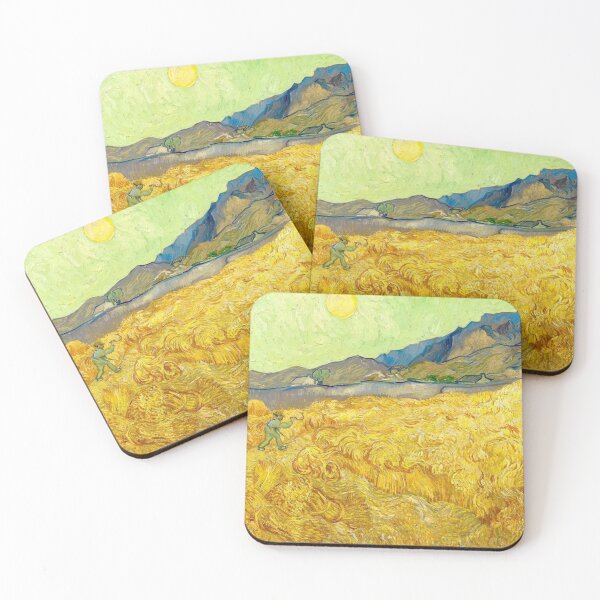 Artikelvorschau, Weizenernte von Van Gogh – Vintage-Wandbild im postimpressionistischen Stil mit Weizenerntemotiv für Landhausstil entworfen und verkauft von RickE.
