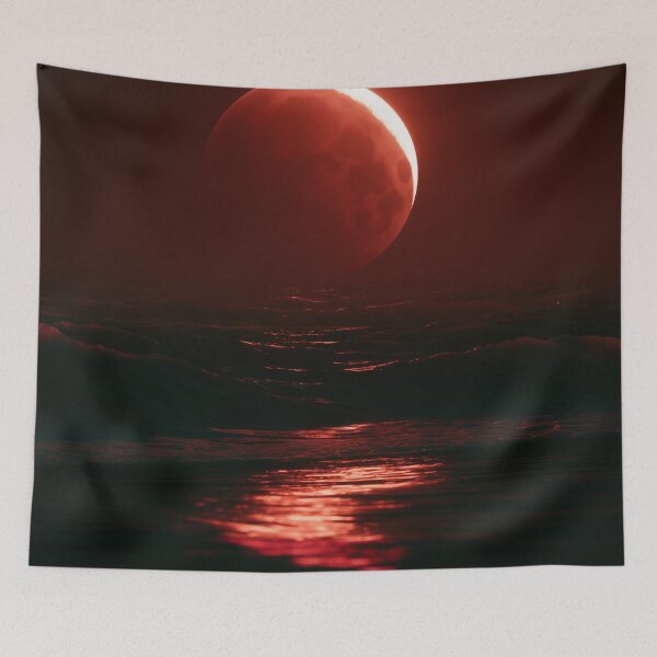 Item preview, Crimson Moon Over the Silent Sea designed and sold by oanaunciuleanu.