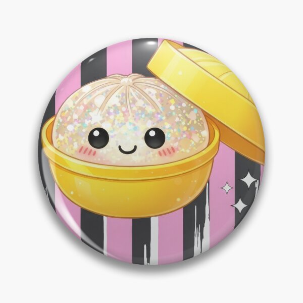 Item preview, White Glitter Squishy Dumpling – Kawaii Bamboo Steamer Design designed and sold by EmeraldeaArt.