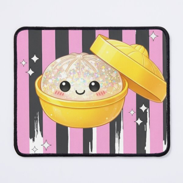 Item preview, White Glitter Squishy Dumpling – Kawaii Bamboo Steamer Design designed and sold by EmeraldeaArt.