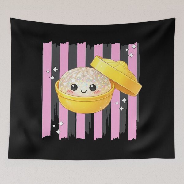 Item preview, White Glitter Squishy Dumpling – Kawaii Bamboo Steamer Design designed and sold by EmeraldeaArt.