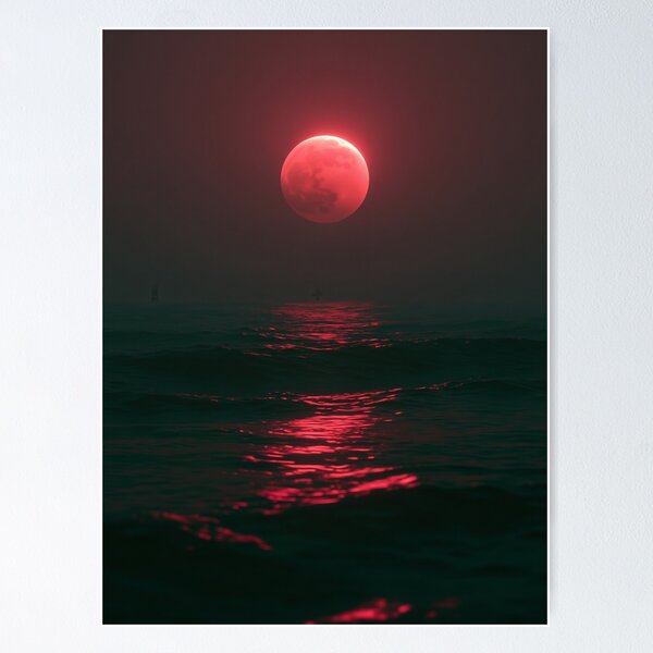 Item preview, Crimson Moon Over the Silent Sea designed and sold by oanaunciuleanu.