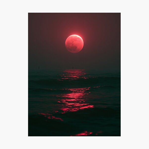 Item preview, Crimson Moon Over the Silent Sea designed and sold by oanaunciuleanu.