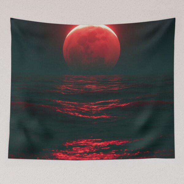Item preview, Crimson Moon Over the Silent Sea designed and sold by oanaunciuleanu.