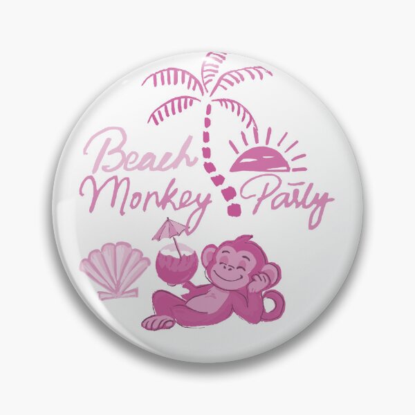 Item preview, Chilling Monkey - Monochrome  Fuchsia Rose designed and sold by Fabricatemyart.