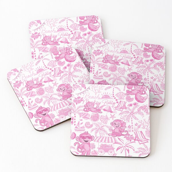 Item preview, Chilling Monkey - Monochrome  Fuchsia Rose designed and sold by Fabricatemyart.