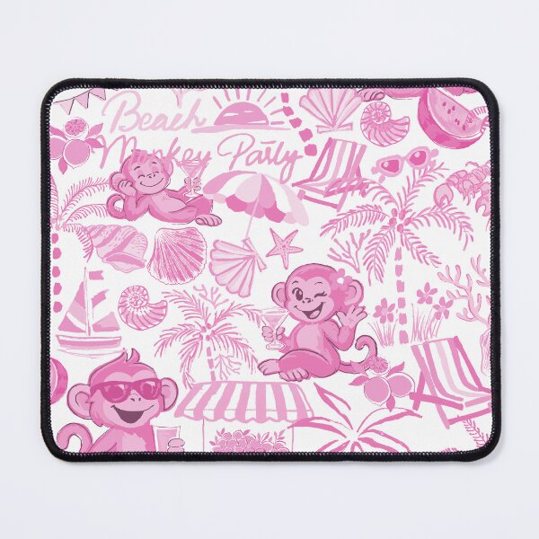 Item preview, Chilling Monkey - Monochrome  Fuchsia Rose designed and sold by Fabricatemyart.