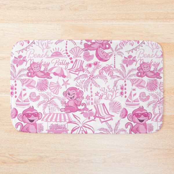 Item preview, Chilling Monkey - Monochrome  Fuchsia Rose designed and sold by Fabricatemyart.