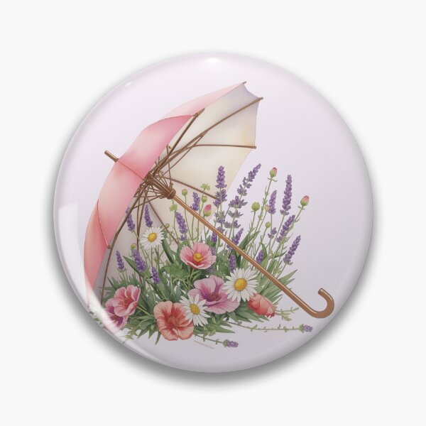 Item preview, Vintage Pink Parasol with Wildflowers  designed and sold by carthagia.