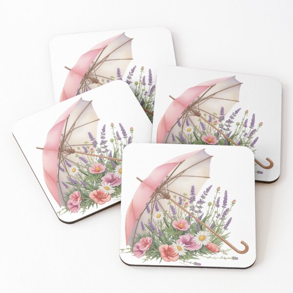 Item preview, Vintage Pink Parasol with Wildflowers  designed and sold by carthagia.