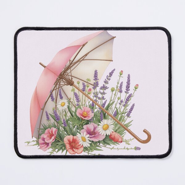Item preview, Vintage Pink Parasol with Wildflowers  designed and sold by carthagia.