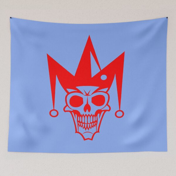 Item preview, The Macabre Jester: Jester's Skull Logo (Red and White) designed and sold by RAYBIL.