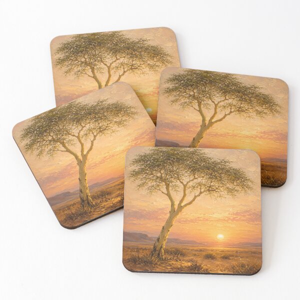 Item preview, Fever Tree Sunset — African Savanna Landscape Painting designed and sold by Martin's_Design.