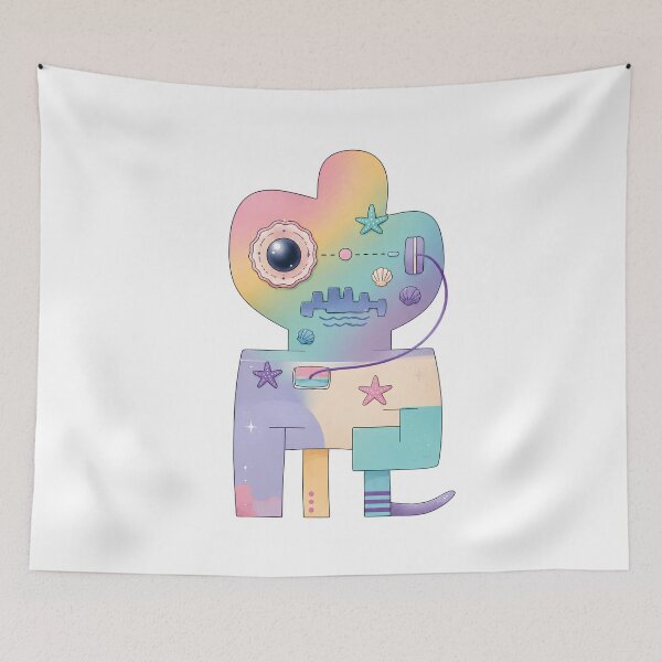 Item preview, Pastel Abstract Coastal Cat designed and sold by BlobbyDoodle.