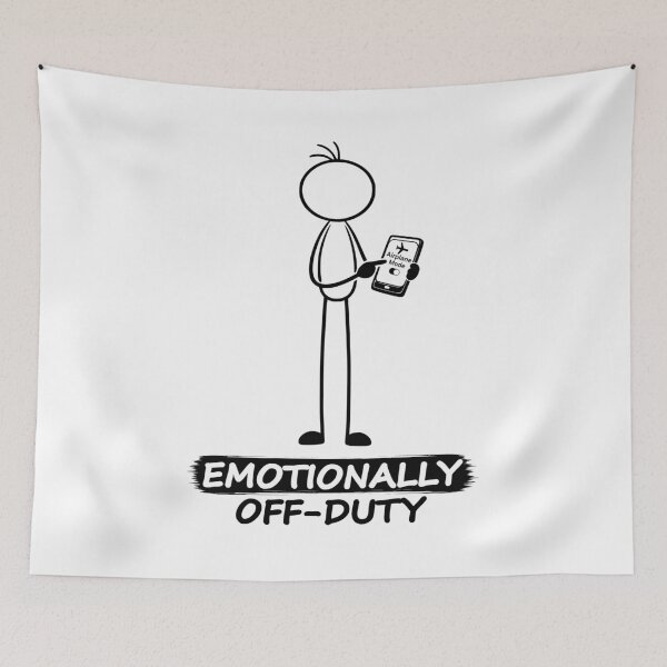 Item preview, Emotionally Off-Duty Funny Stick Figure designed and sold by Pebl-Co.