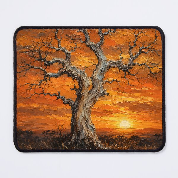 Item preview, Leadwood Tree Sunset — African Bush Oil Painting Wall Art designed and sold by Martin's_Design.