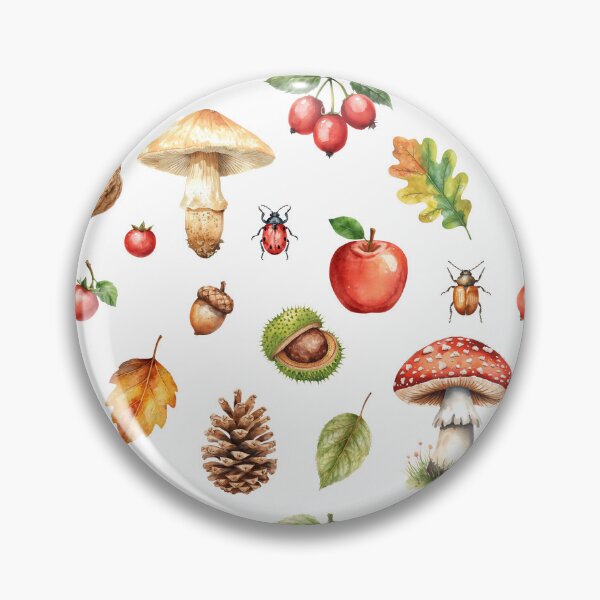 Item preview, Autumn Forest Watercolor Pattern | Mushrooms, Apples & Cozy Nature designed and sold by HelgaCraftery.