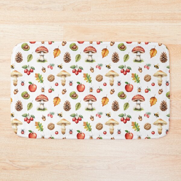 Item preview, Autumn Forest Watercolor Pattern | Mushrooms, Apples & Cozy Nature designed and sold by HelgaCraftery.