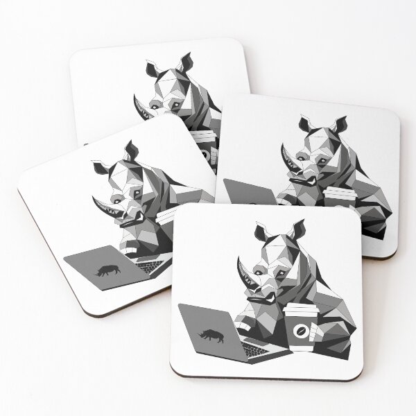 Item preview, Low Poly Rhino Ray Working with Laptop and Coffee designed and sold by MORRAx.