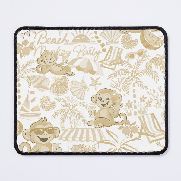 Item preview, Chilling Monkey - Monochrome  Golden Beige designed and sold by Fabricatemyart.