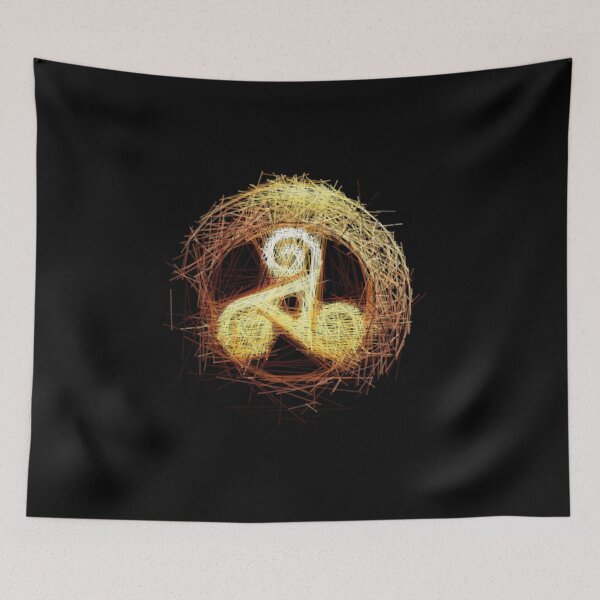Item preview, Sacred Geometry Triskelion - Scratchy Line Motif designed and sold by H Jonas.