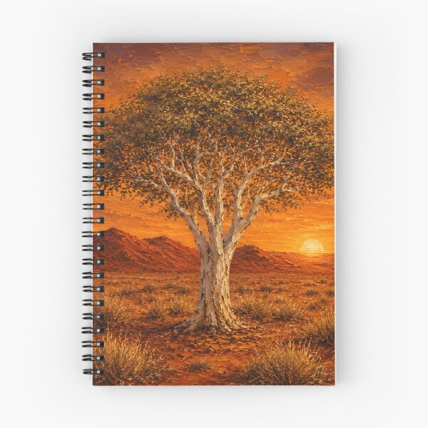 Item preview, Kalahari Desert Sunset — African Landscape Oil Painting Print designed and sold by Martin's_Design.