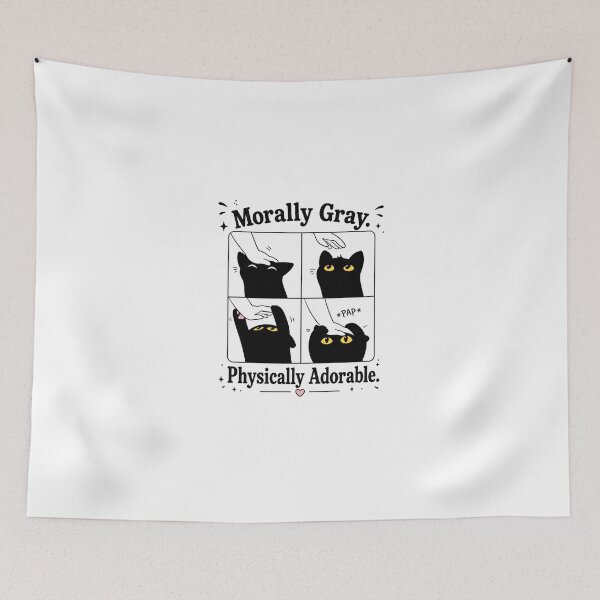 Item preview, Morally Gray Physically Adorable Funny Black Cat Comic Strip Sarcastic Art designed and sold by PrintAura15.