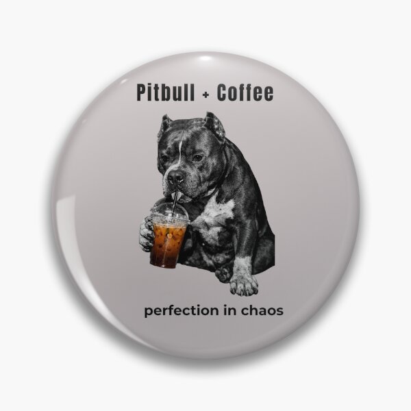 Item preview, Pitbull + Coffee Perfection in Chaos – Funny Pitbull Drinking Coffee Shirt designed and sold by Tws-Tees.