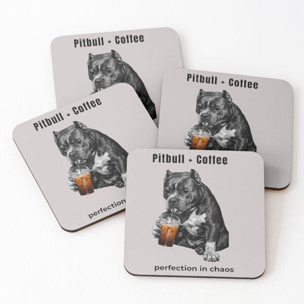 Item preview, Pitbull + Coffee Perfection in Chaos – Funny Pitbull Drinking Coffee Shirt designed and sold by Tws-Tees.