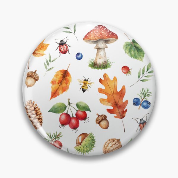 Item preview, Autumn Forest Watercolor Pattern | Leaves, Mushrooms & Cozy Nature designed and sold by HelgaCraftery.