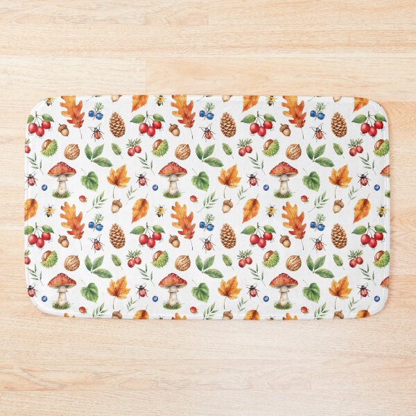 Item preview, Autumn Forest Watercolor Pattern | Leaves, Mushrooms & Cozy Nature designed and sold by HelgaCraftery.