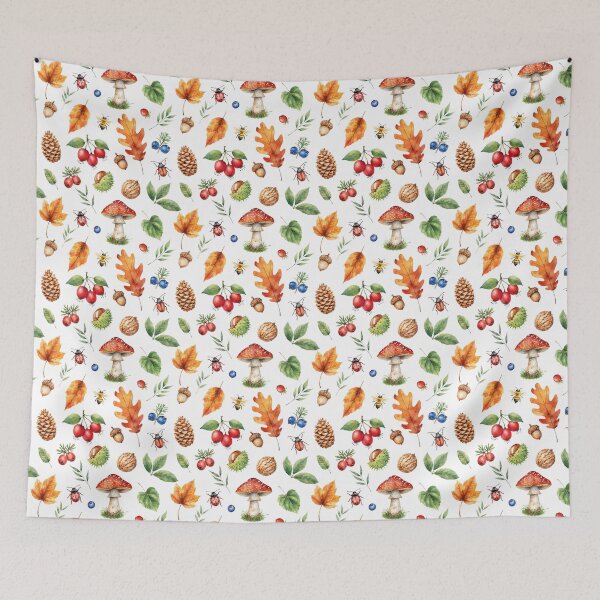 Item preview, Autumn Forest Watercolor Pattern | Leaves, Mushrooms & Cozy Nature designed and sold by HelgaCraftery.