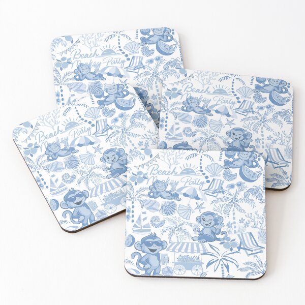Item preview, Chilling Monkey - Monochrome  Steel Blue designed and sold by Fabricatemyart.