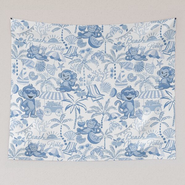 Item preview, Chilling Monkey - Monochrome  Steel Blue designed and sold by Fabricatemyart.