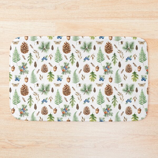 Item preview, Forest Botanical Watercolor Pattern | Pinecones, Ferns & Woodland Nature designed and sold by HelgaCraftery.