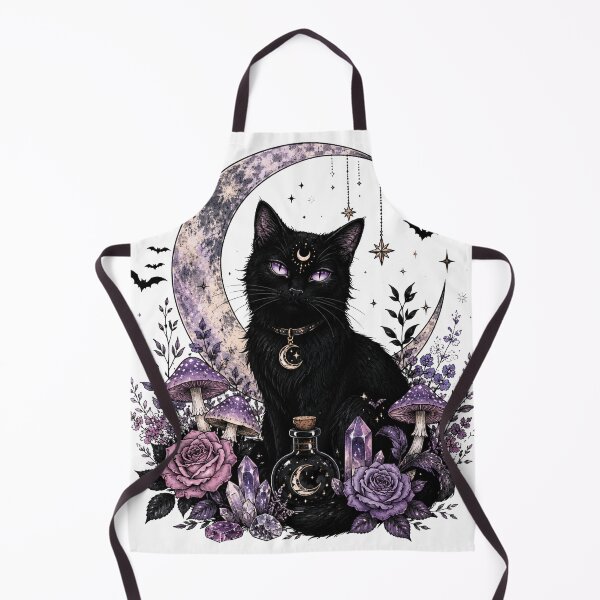 Item preview, Mystical Black Cat Moon Gothic Cottagecore  designed and sold by Lexirunnion.