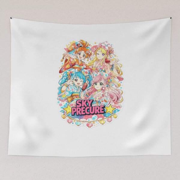 Item preview, Sky Precure Kimono Kimono Matsuri Festival Group Sticker designed and sold by Devendra009.
