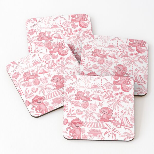 Item preview, Chilling Monkey - Monochrome Blush Red designed and sold by Fabricatemyart.