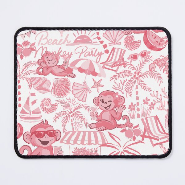Item preview, Chilling Monkey - Monochrome Blush Red designed and sold by Fabricatemyart.