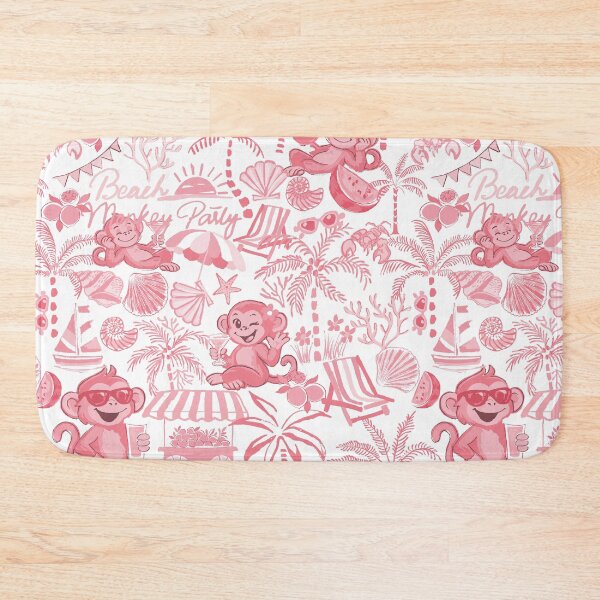 Item preview, Chilling Monkey - Monochrome Blush Red designed and sold by Fabricatemyart.
