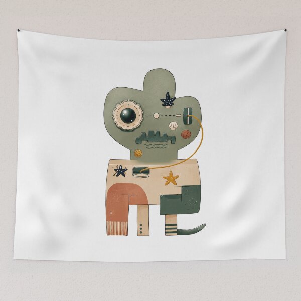 Item preview, Earth Tone Abstract Coastal Cat designed and sold by BlobbyDoodle.