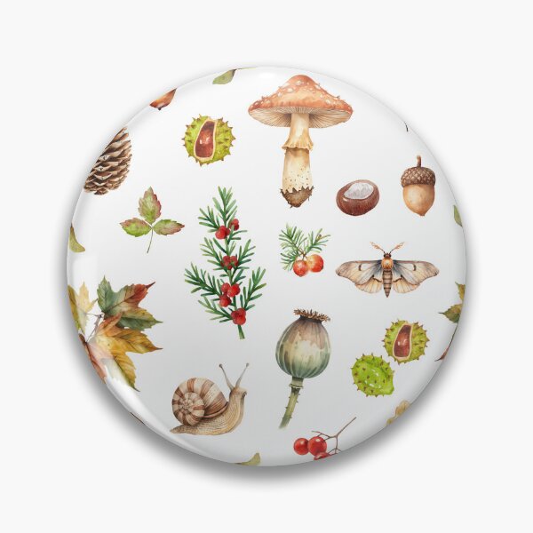 Item preview, Autumn Woodland Watercolor Pattern | Mushrooms, Leaves & Forest Life designed and sold by HelgaCraftery.