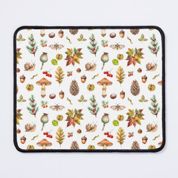Item preview, Autumn Woodland Watercolor Pattern | Mushrooms, Leaves & Forest Life designed and sold by HelgaCraftery.