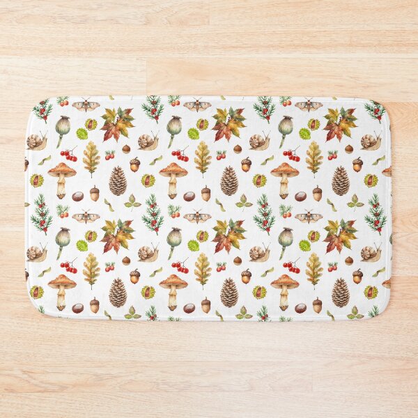 Item preview, Autumn Woodland Watercolor Pattern | Mushrooms, Leaves & Forest Life designed and sold by HelgaCraftery.