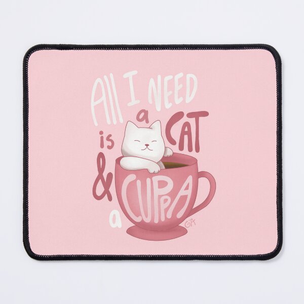 Item preview, A Cat and A Cuppa - Pink designed and sold by sagm.