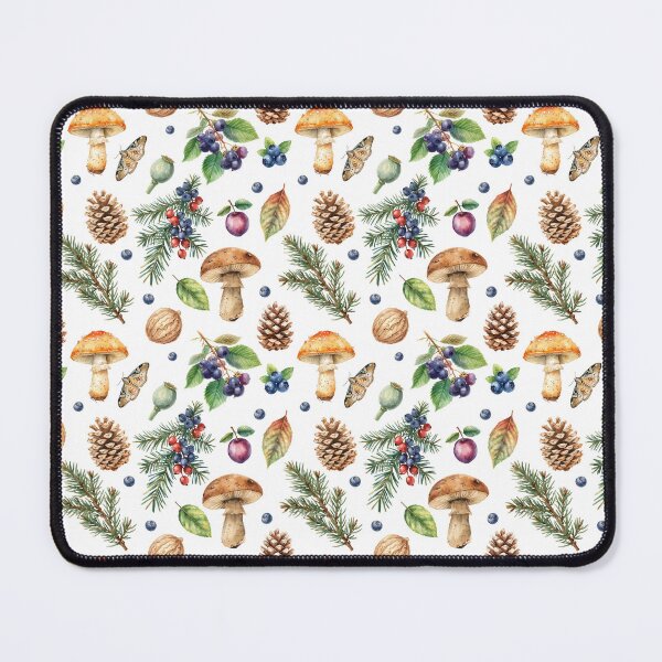 Item preview, Autumn Forest Watercolor Pattern | Pinecones, Mushrooms & Berries designed and sold by HelgaCraftery.