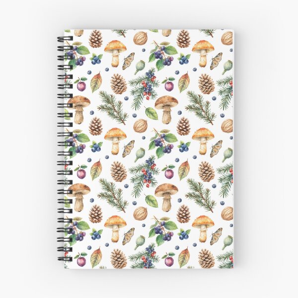 Item preview, Autumn Forest Watercolor Pattern | Pinecones, Mushrooms & Berries designed and sold by HelgaCraftery.